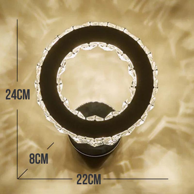 LED Simple Crystal Wall Light Living Room Background Decorative Lamp Modern Personality Stainless Steel Round Square Letters