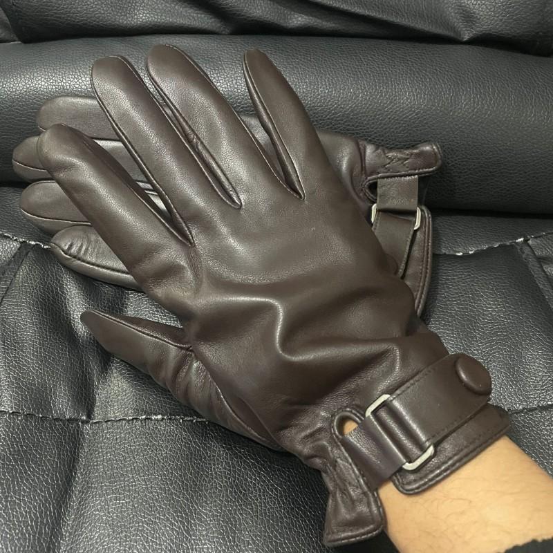Mens Winter Leather Gloves Touchscreen Warm Fleece Lined Sheepskin Driving Cycling Work