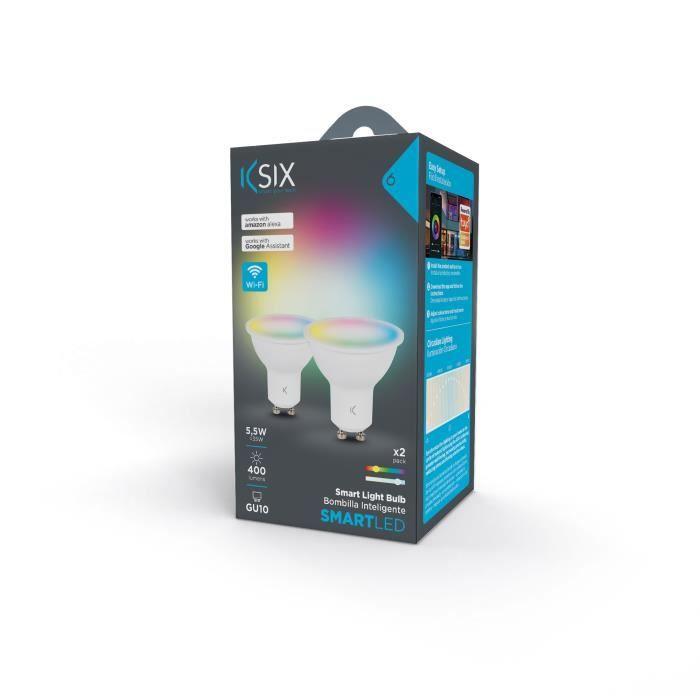 Ampoule Connectée - KSIX - GU10 - Pack De 2 - RGB + CCT - 9W - Compatible Alexa