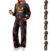 Women's Halloween Print Hoodie and Jogger Pants Set, Round Neck Loose Fit Casual Sweatsuit