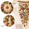 Handmade Cotton Floral Crochet Macrame Hanging Soft Artisan Wall Piece Boho Farmhouse Indoor Wall Art Ornament for Home Room
