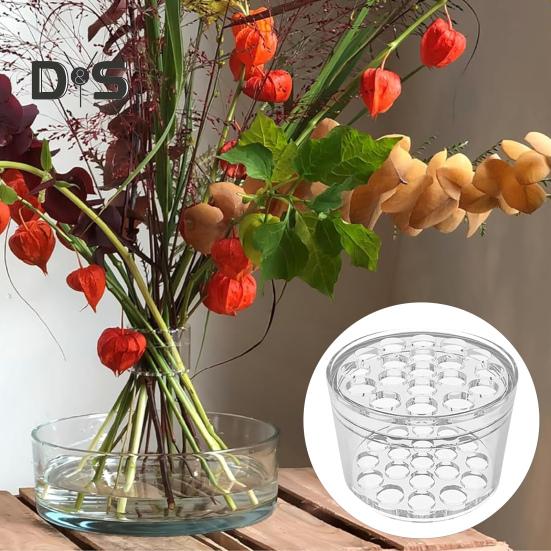 2Pcs Spiral Ikebana Stem Holder DIY Bouquet Twister Vase Flower Arranger Grid Multi-holes Plant Fixation Stand Floral Arrangement Tool