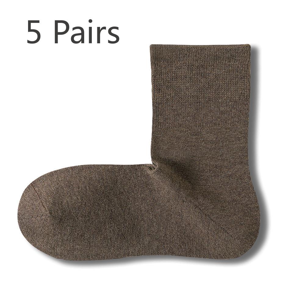 5 Pairs Autumn and Winter Women's Mid Calf Boneless Antibacterial Right Angle Socks