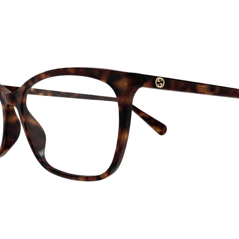 Gucci Optical Glasses [Available Prescriptions] Original Design 002 (Havana Frame/clear Lens) 55 Glasses Case (random Size and Color) + Glasses Cloth