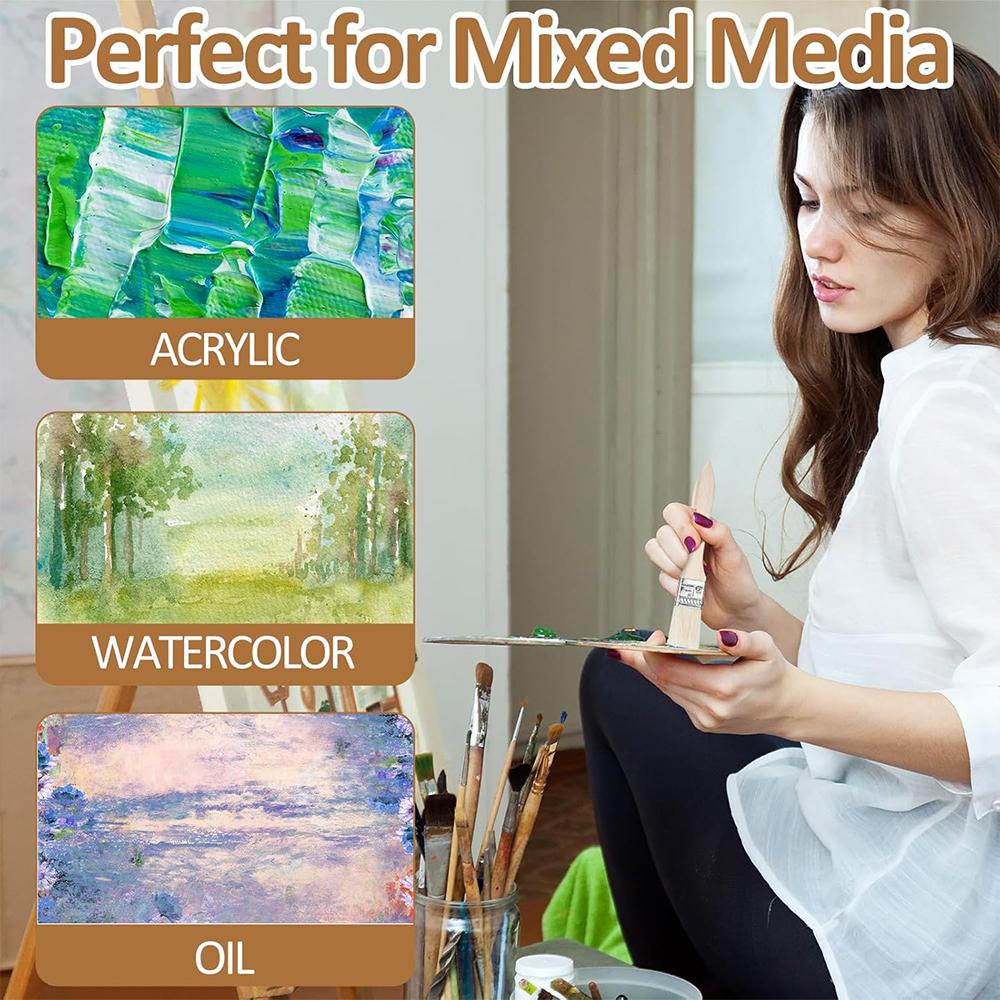 10/20/30pcs short wooden handle art brushes, hog bristle brushes, watercolor brushes, wall brushes, art brushes, cleaning