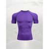 Men's Compression Shirt Quick Dry White Plain Gym T-Shirt Solid Color Workout Sportswear