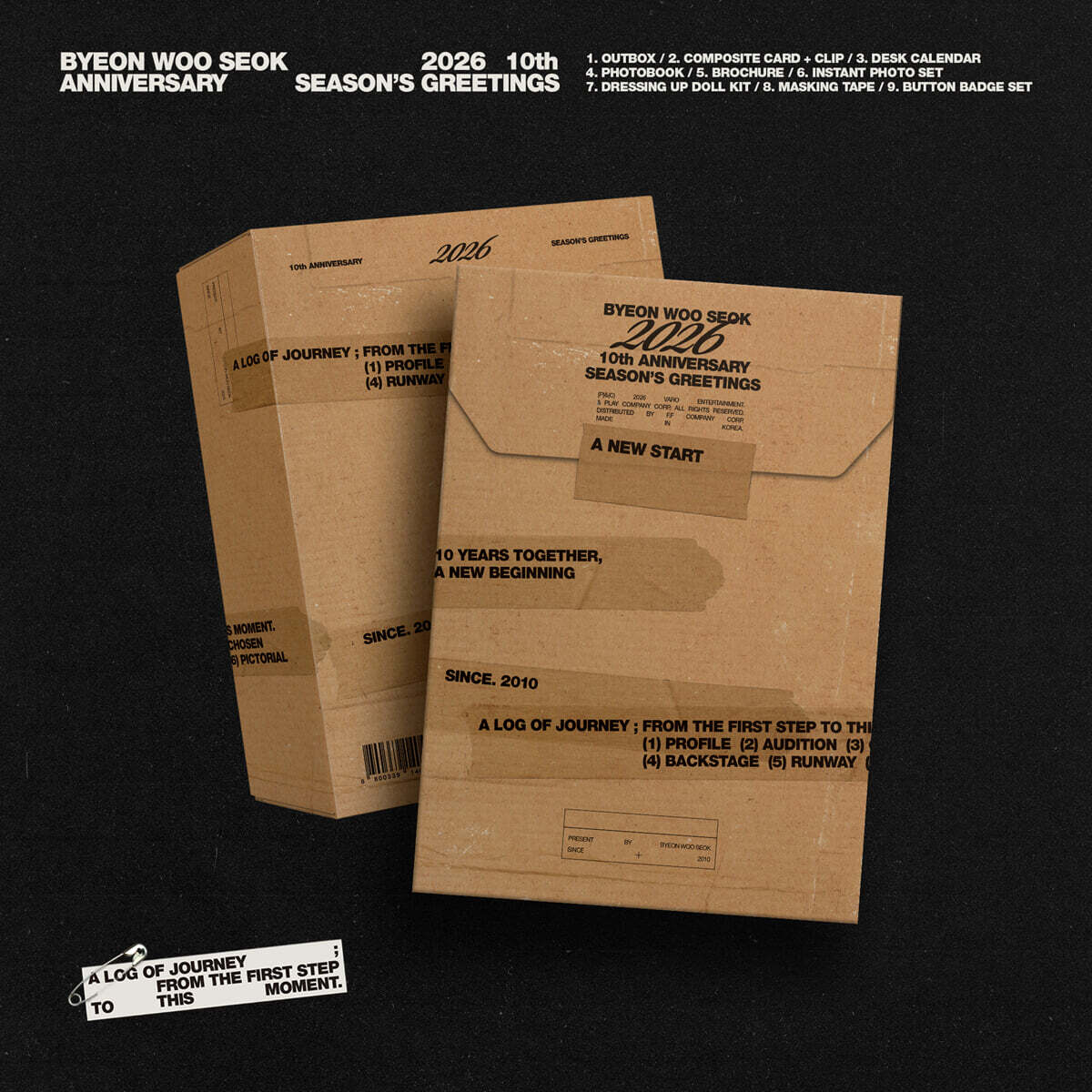 

BYEON WOO SEOK 2026 10th Anniversary Season’s Greetings Calendar Photobook Official Limited Collector Edition Kpop Goods New