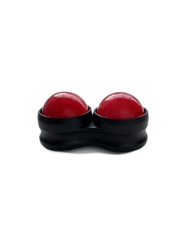 Handheld Double Ball Resin Massage Roller for Muscle Relaxation and Yoga