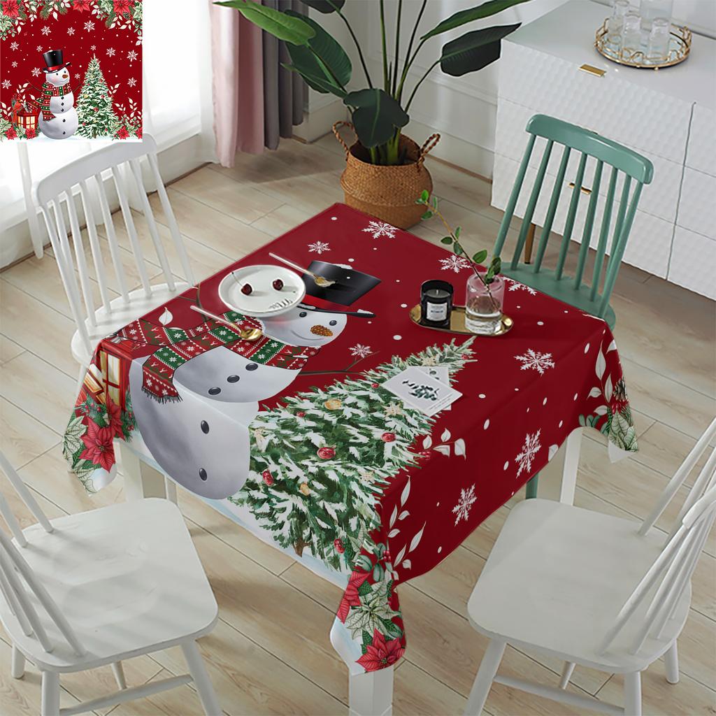 Față de masă cu fulgi de zăpadă Poinsettia de Crăciun Decor de nuntă Față de masă dreptunghiulară Decor de masă de Crăciun