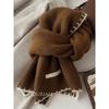 Christmas red lock edge wool knitted scarf female winter student couple high-end wool scarf male