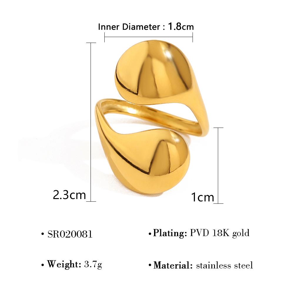18K Gold Nicht verblassend Leichter Luxus High-End Lava Edelstahl Offener Ring Damenring Ring Ring