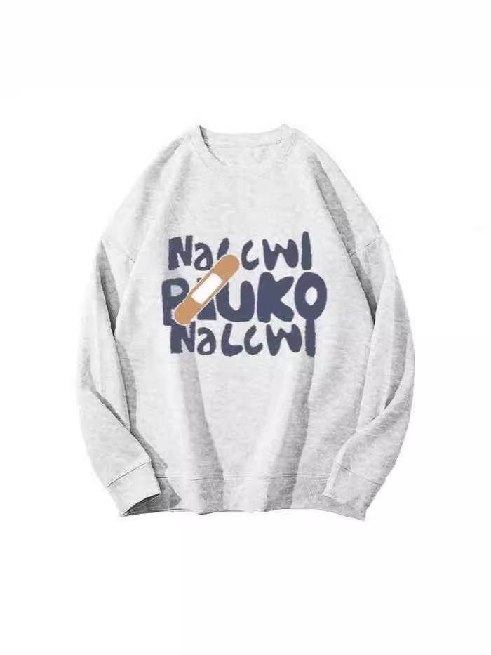 Plus-Size American-Style Autumn/Winter Round Neck Pullover Sweater for Women - Oversized, Casual, and Slimming