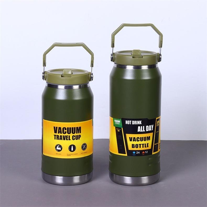 American 304 stainless steel large ice bucket outdoor mountain climbing and cycling sports water bottle straw cup