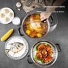 MAXCOOK 304 Stainless Steel 2-Layer Steamer Pot with Glass Lid