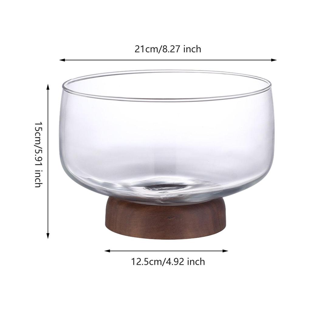 Glass Salad Bowl Multifunction Candy Snack Tray Fruit Basket Serving Bowl for Veggies Home Table Centerpiece Party Decoration