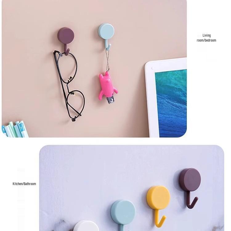 Starka självhäftande krokar utan spik: Kraftiga, icke-märkande ryggsäckshängare för bakom dörren för köks- och badrumsväggar