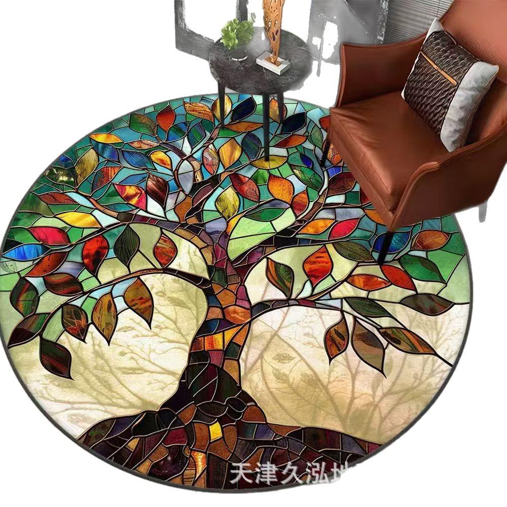 Circular Carpet Living Room Sofa Bedroom Floor Mat Foyer Dirt Resistant and Easy To Maintain Door Mat