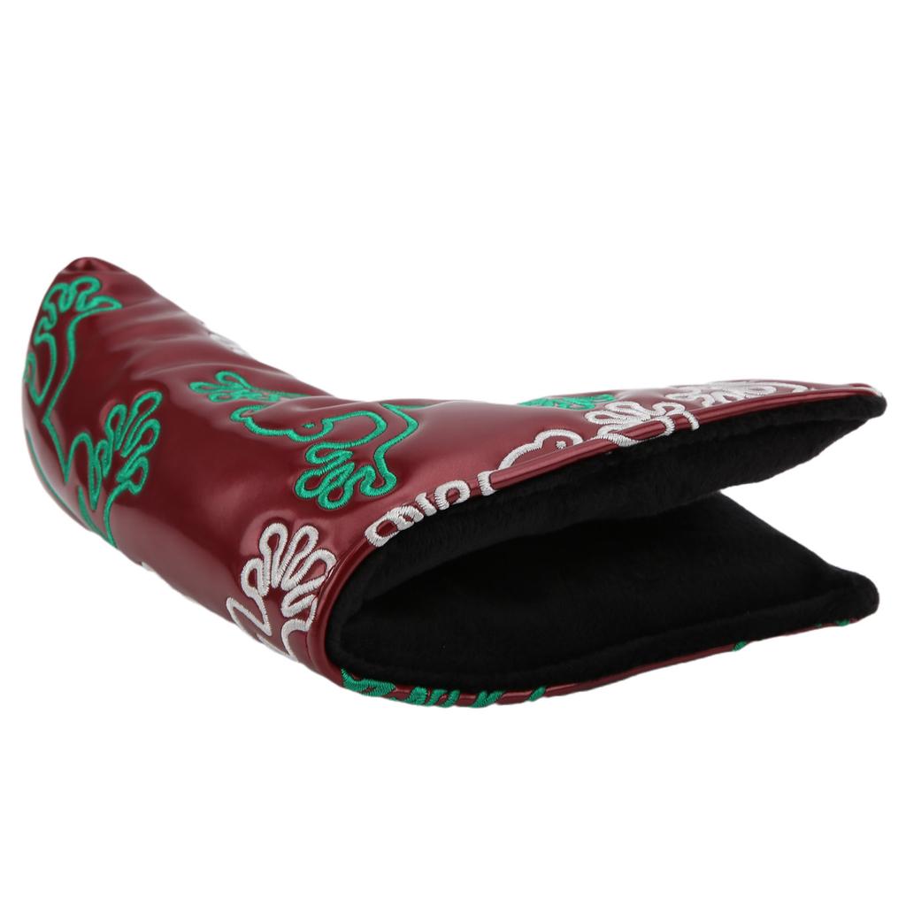 Golf Putter Headcover Embroidery Putters PU Protective Head Cover Magnetic ClosureWine Red