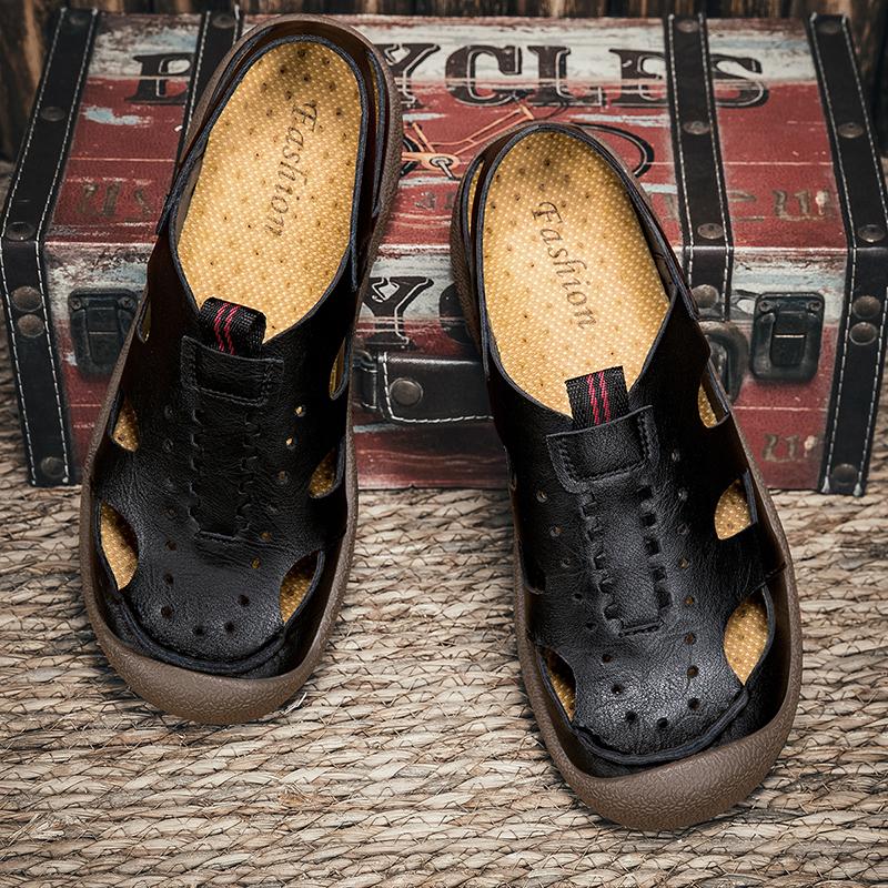 Fashion Outdoor Mens Summer Sandals Breathable Casual Sandalias Non Slip Beach Shoes Quick Dry Wading Aqua Shoes Non Slip Male Sneakers