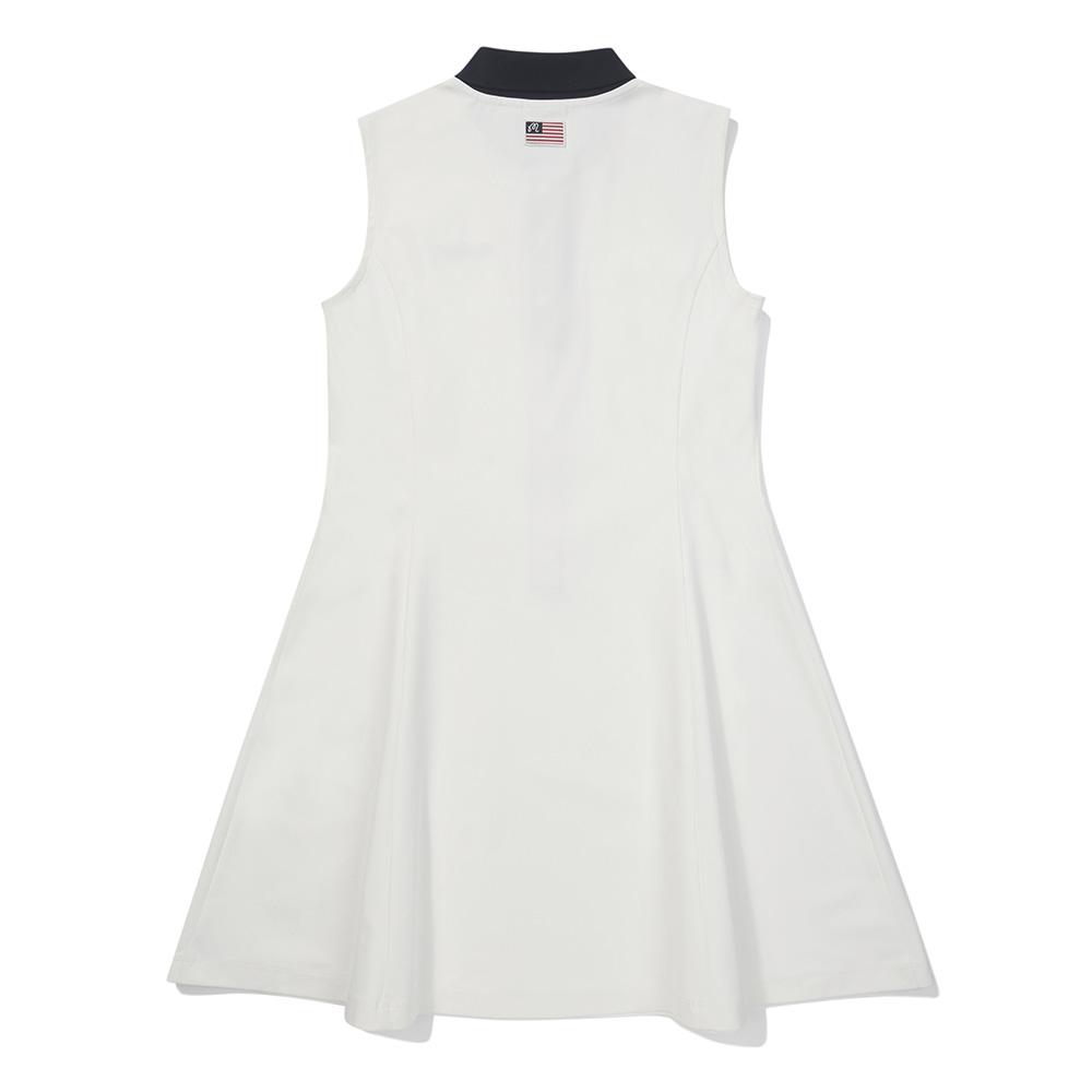 MALBON GOLF Button-Up Sleeveless Dress Off White (Woman)
