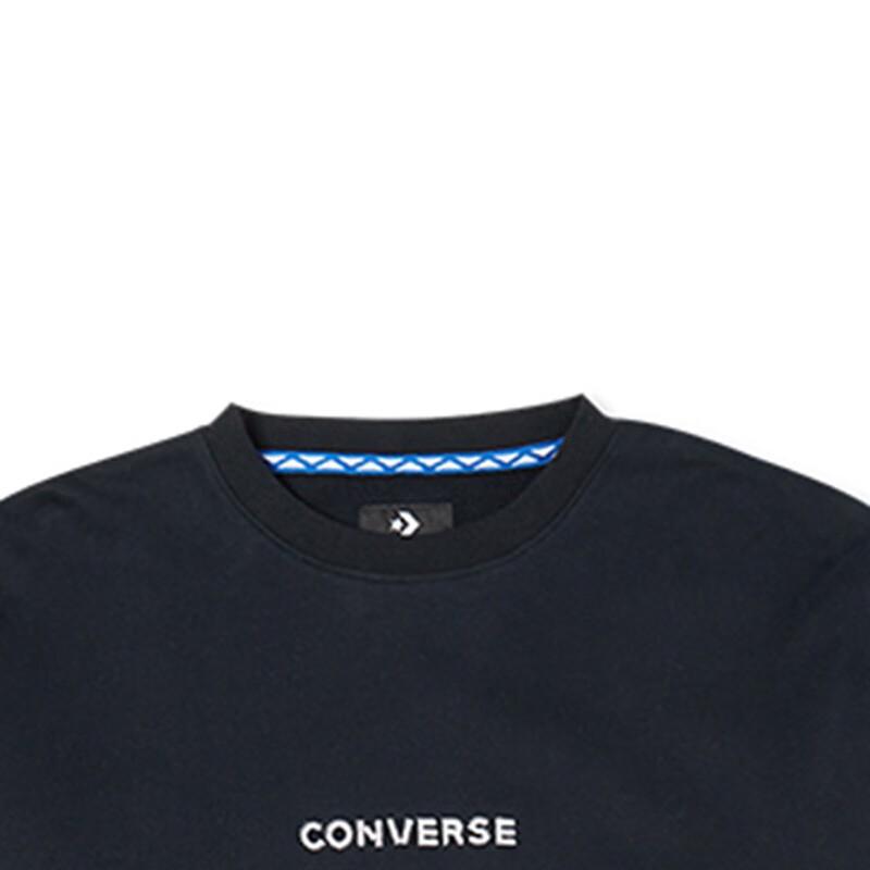 Men's Converse Sweatshirts Unisex Black Crew Neck Thickened Regular