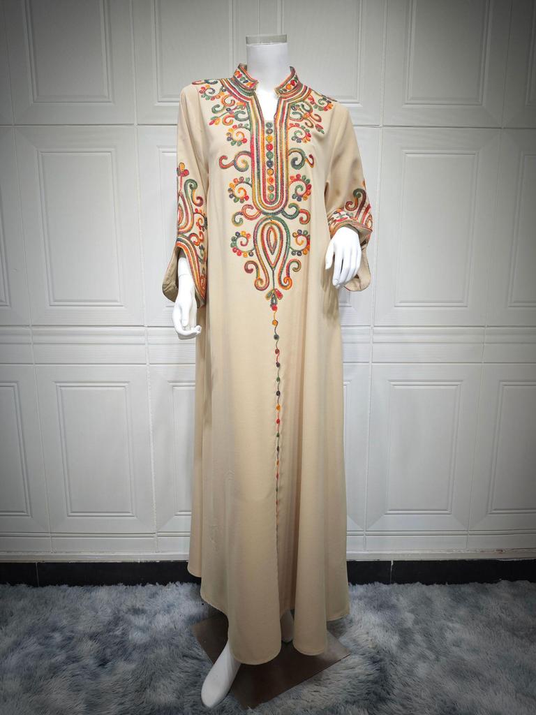 AB417 Autumn/Winter 2024 Women's Embroidered Muslim Robe for Middle East Market