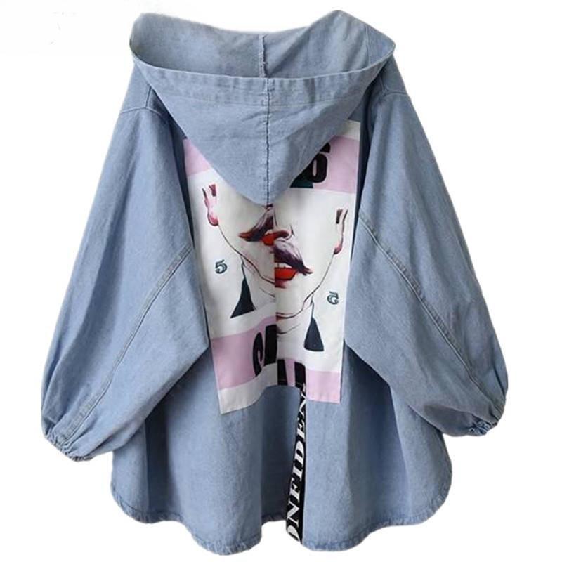 Jachete de blugi pentru femei Jachetă de blugi cu glugă, denim, toamnă, blugi, haine Casacos Feminino
