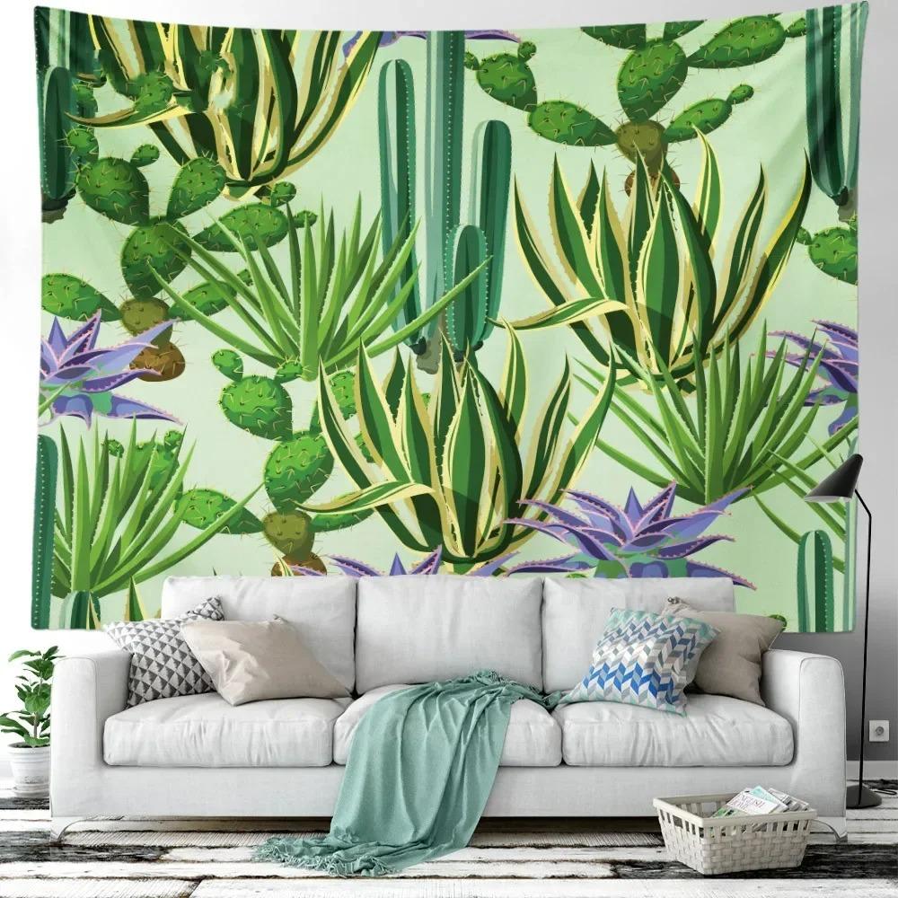 Room Decoration Bedroom Aesthetic Green Plant Flower Tapestry Tropical Plant Series Hanging Landscape Flower Indoor Tapestry
