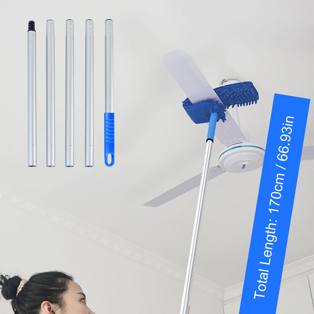 Ceiling Fan Duster, RV Awning Mop with Bendable Pad, Extendable Poles for Cleaning Home Camper Trailer Truck