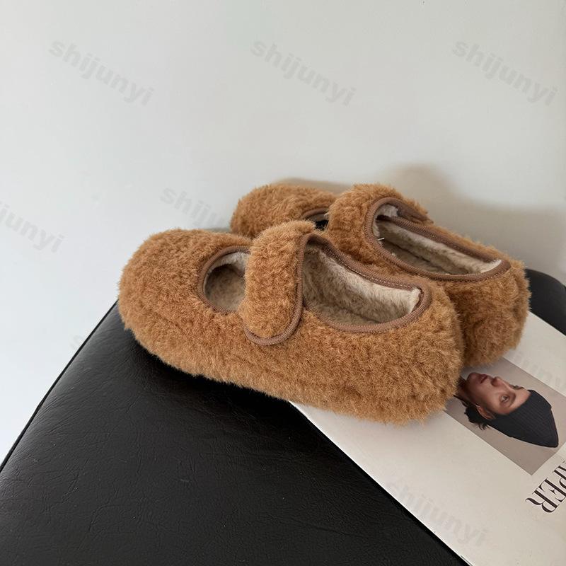Pantofi de Bumbac cu Imprimeu Leopard Vintage Femei 2026 Noi de Iarnă Confortabili cu Blană Pantofi Plati Calzi Talpă Moale Antiderapantă Pantofi Casual Ușori
