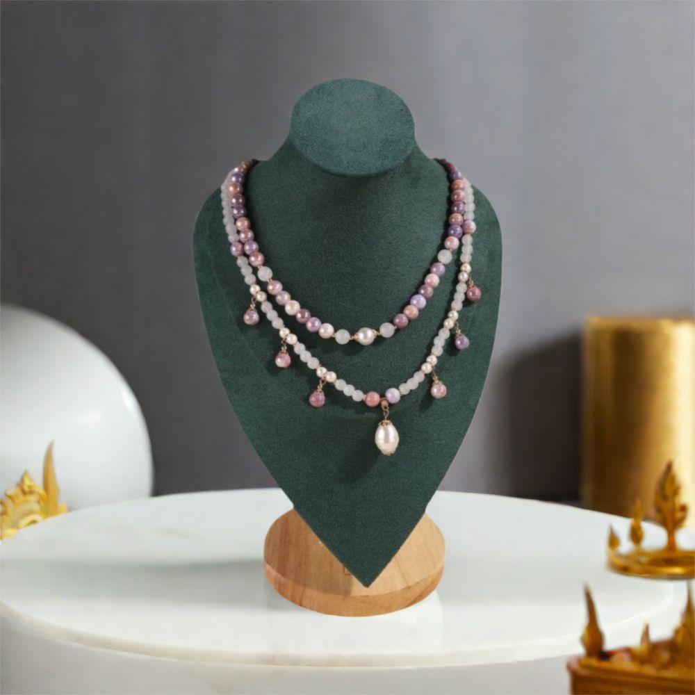 Fashion Colorful Crystal Necklace Sweet Bracelet Chain Jewelry Clavicle Chain  Pearl Jewelry