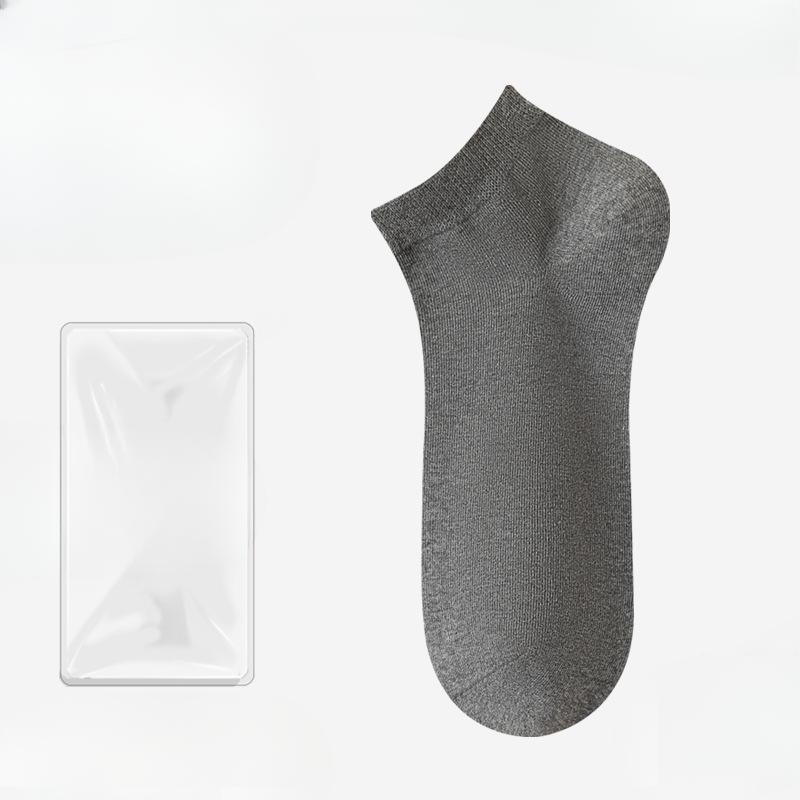 Men Summer Thin Style Trend All Match Pure Color Boneless Anti Pilling Short Cotton Socks