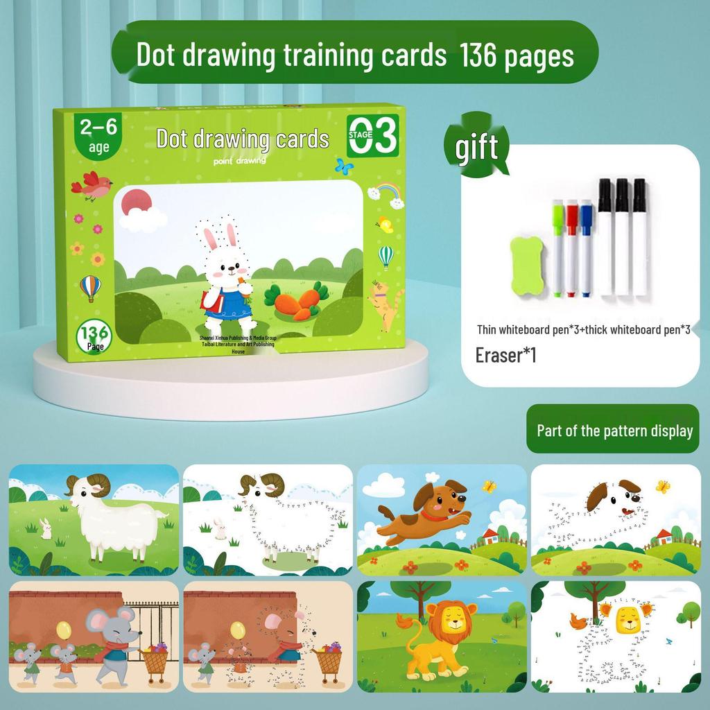 Children's Erasable Pen Practice and Concentration Training Cards for Early Education and Enlightenment