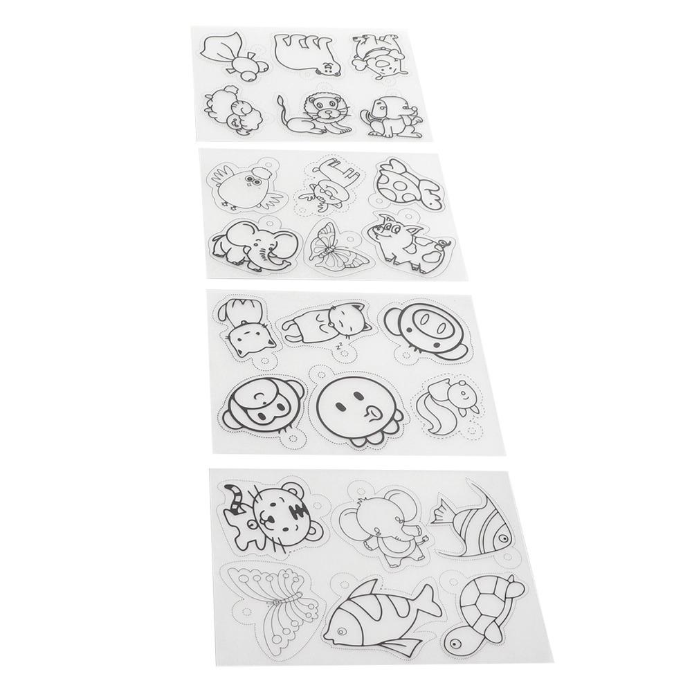 8pcs Colorable Shrink Plastic Sheets Hand Painted Shrink Film Sheets DIY Ornaments