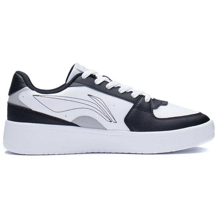 Li Ning Galaxy Slip Resistant, Abrasion Resistant, Lightweight Low top Skateboard Shoes Men's White Black AGCS253-2