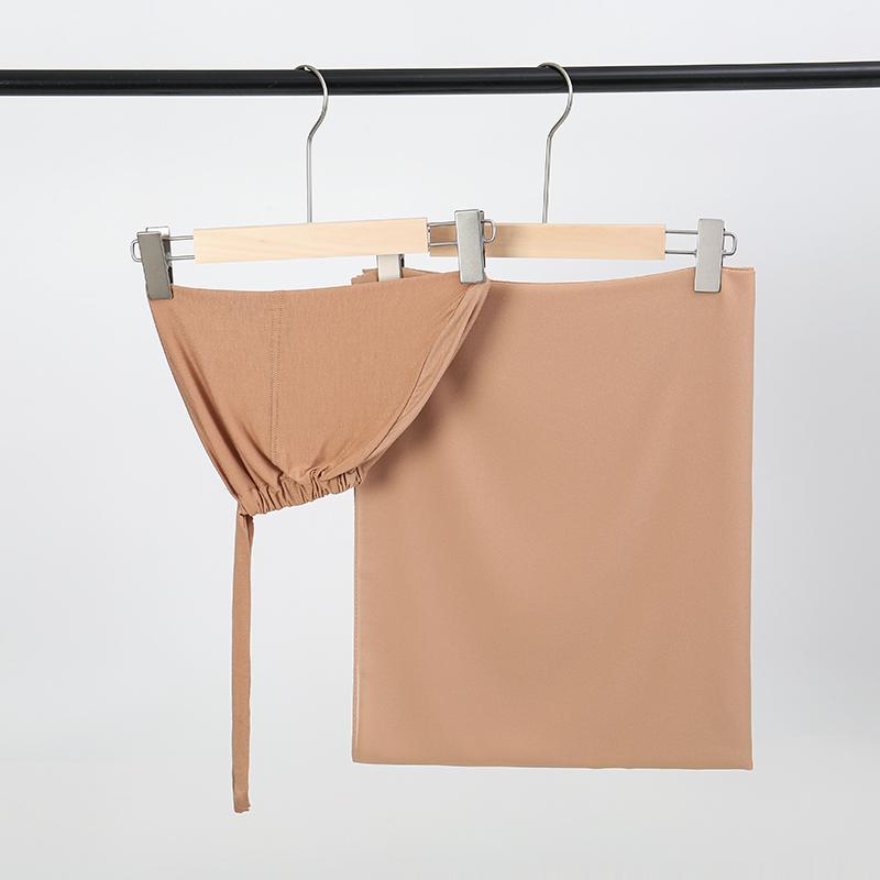 Solid Chiffon Hijab With Matching Undercap Set Women Plain Shawl Jersey Inner Modal Caps Muslim Headband Two-Piece Scarf Set