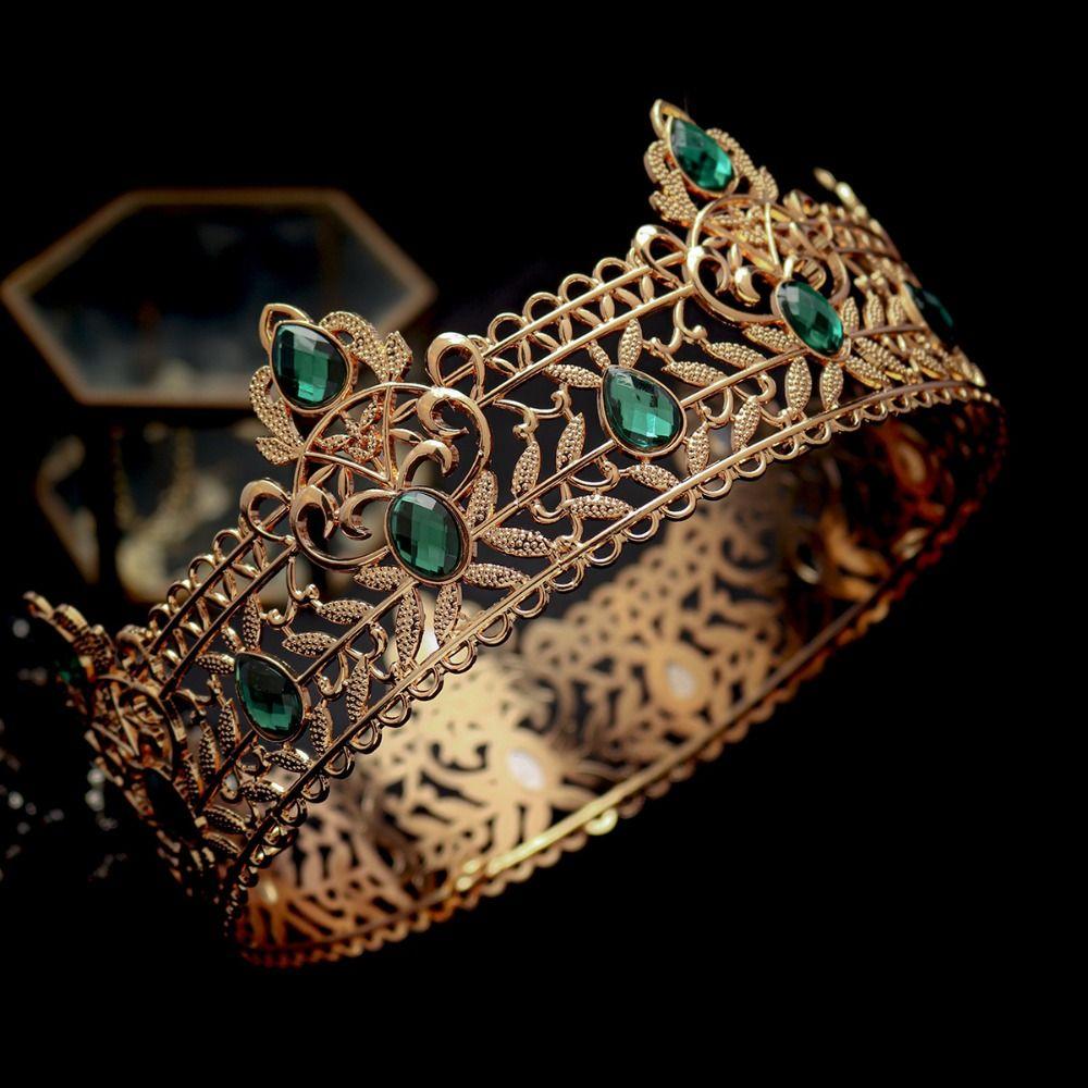 Hair Ornaments Baroque Crown Shiny Princess Tiara Elegant Rhinestone Crown Man