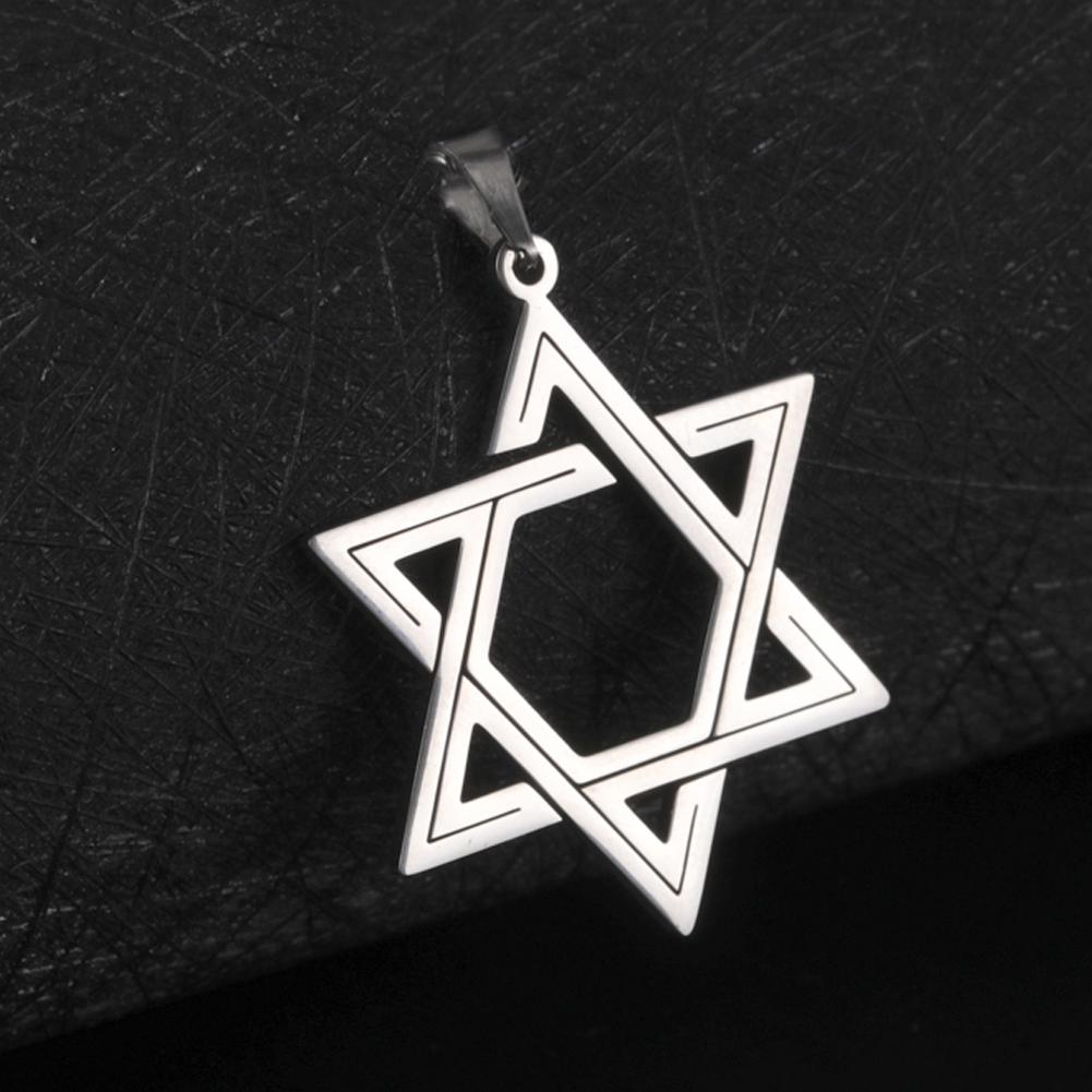 Dawapara Jewish Menorah David Star Stainless Steel Pendant for Necklace Hexagram Charm Jewelry Making Religious Hanukkah Gift