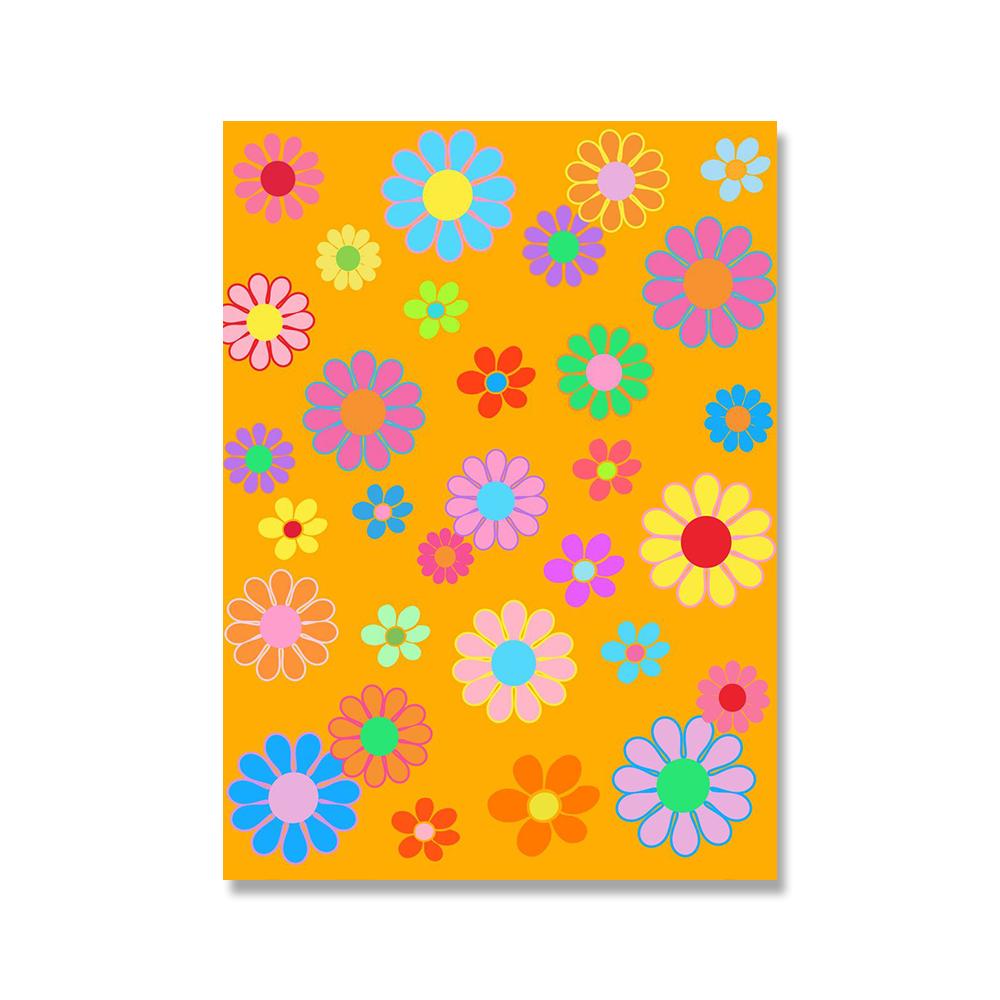 

Современная цветная картина на холсте с изображением сердца, абстрактные цветы, грибы, постер и печать, детская комната, настенное искусство для девочки, декор, картины 21x30cm No Framed