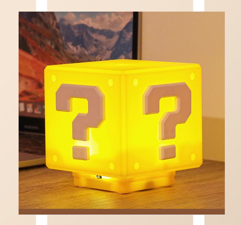 Sound-Activated Mario Question Mark USB Night Light – Creative Childhood Game Lamp