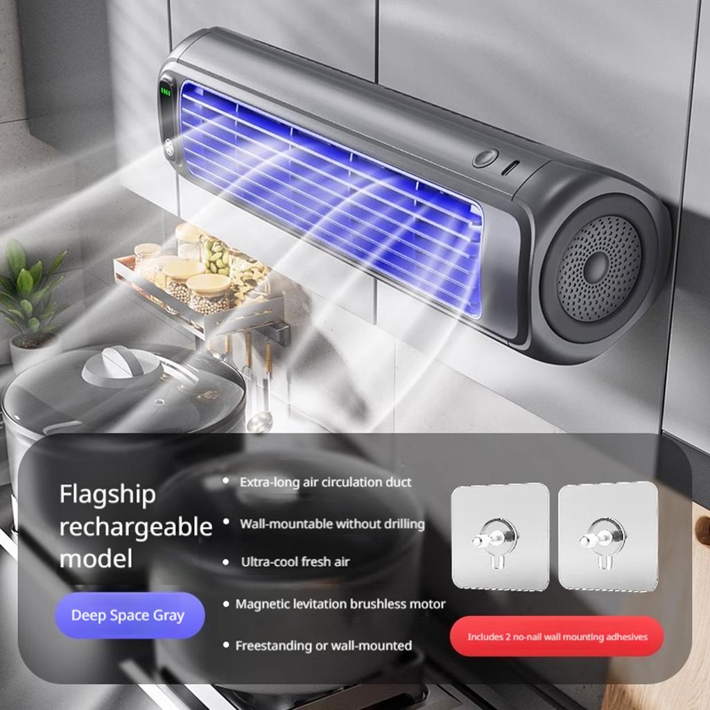 Electric Wireless Fan Three Adjustable Fan Speeds Cooler Air Circulators Mini Wall-Mounted Fans for Renting A House/Dormitory