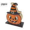 Solid Wood Napkin Rack Halloween Wooden Holder, Ghost Mummy Pumpkin Gothic Holder Rustic Tabletop Tissue Dispenser for Farmhouse Dining Table