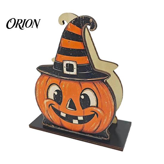 Solid Wood Napkin Rack Halloween Wooden Holder, Ghost Mummy Pumpkin Gothic Holder Rustic Tabletop Tissue Dispenser for Farmhouse Dining Table