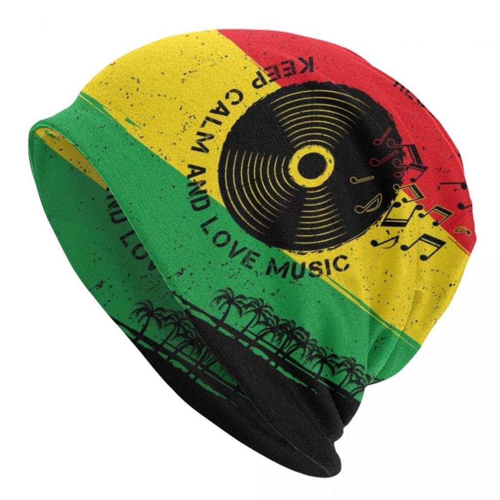 Rainbow Heartbeat Reggae Rasta Colors Beanie Cap Unisex Winter Bonnet  Knit Hats Outdoor Jamaica Jamaican Skullies Beanies Hats