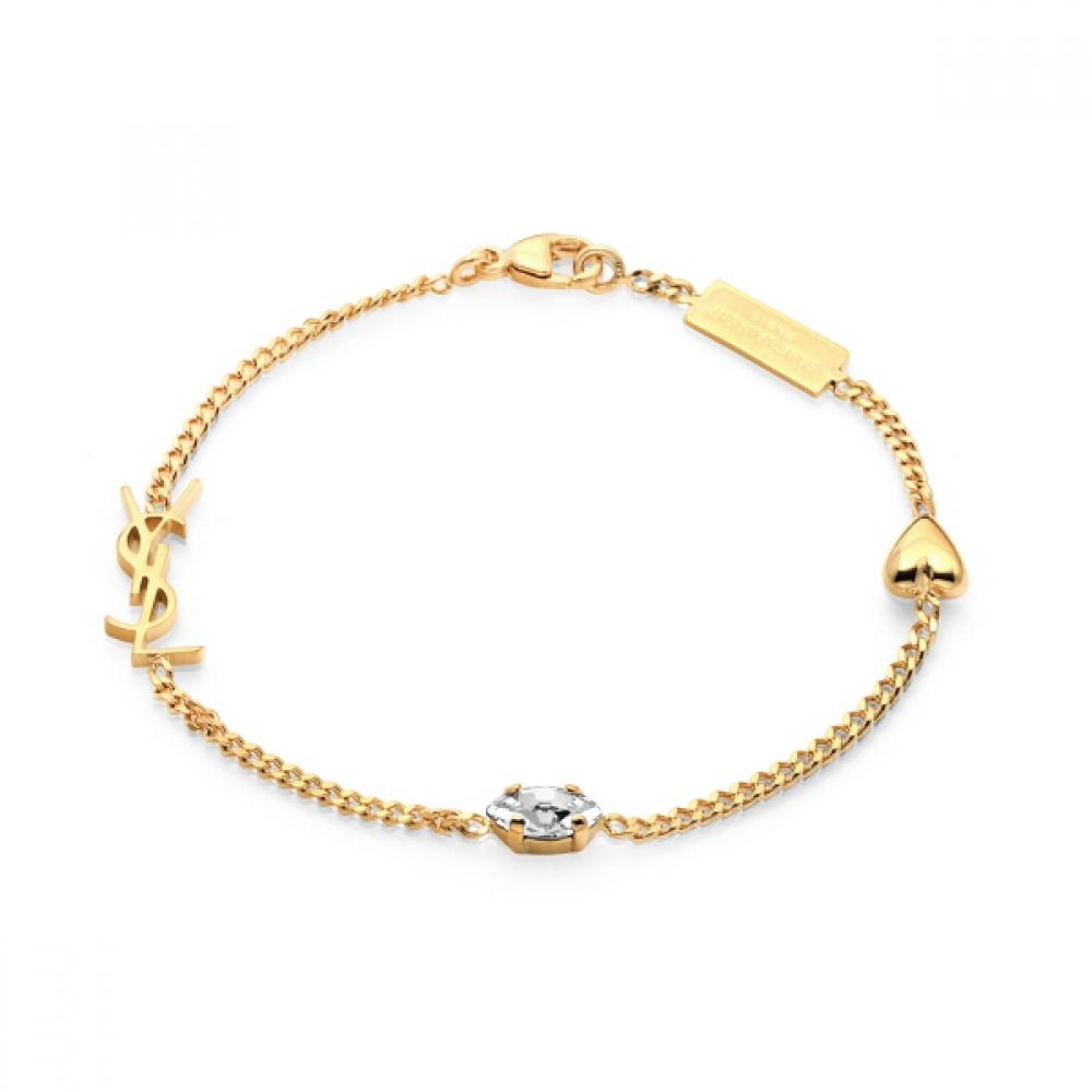 

Saint Laurent 701950 Y1526 9137 Cassandra Monogram Opium Heart Charm Bracelet 701950 Y1526 9137 (S)
