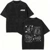 Washed Vintage Anime Black Stones Oosaki Nana Honjo Ren Graphic T-shirt Manga Y2k Oversized T Shirt Streetwear Unisex