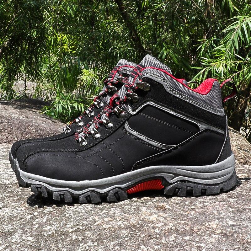 Men High Top Hiking Shoes Durable Waterproof Anti -Slip Outdoor Climbing Trekking Shoes Military Tactical Boots