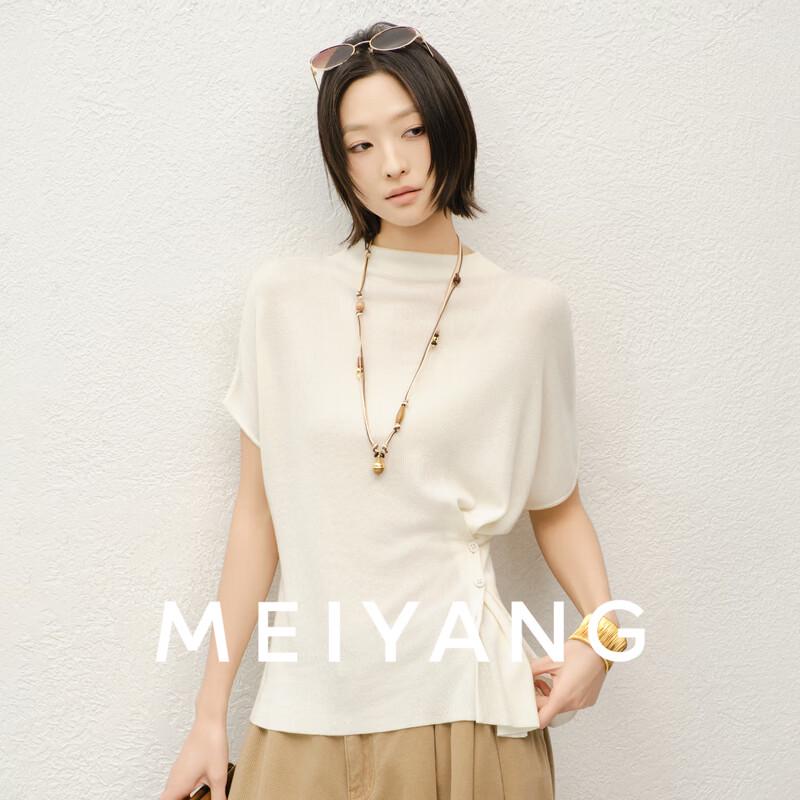 Meiyang Triacetate Tencel Stand Collar Knit Top L