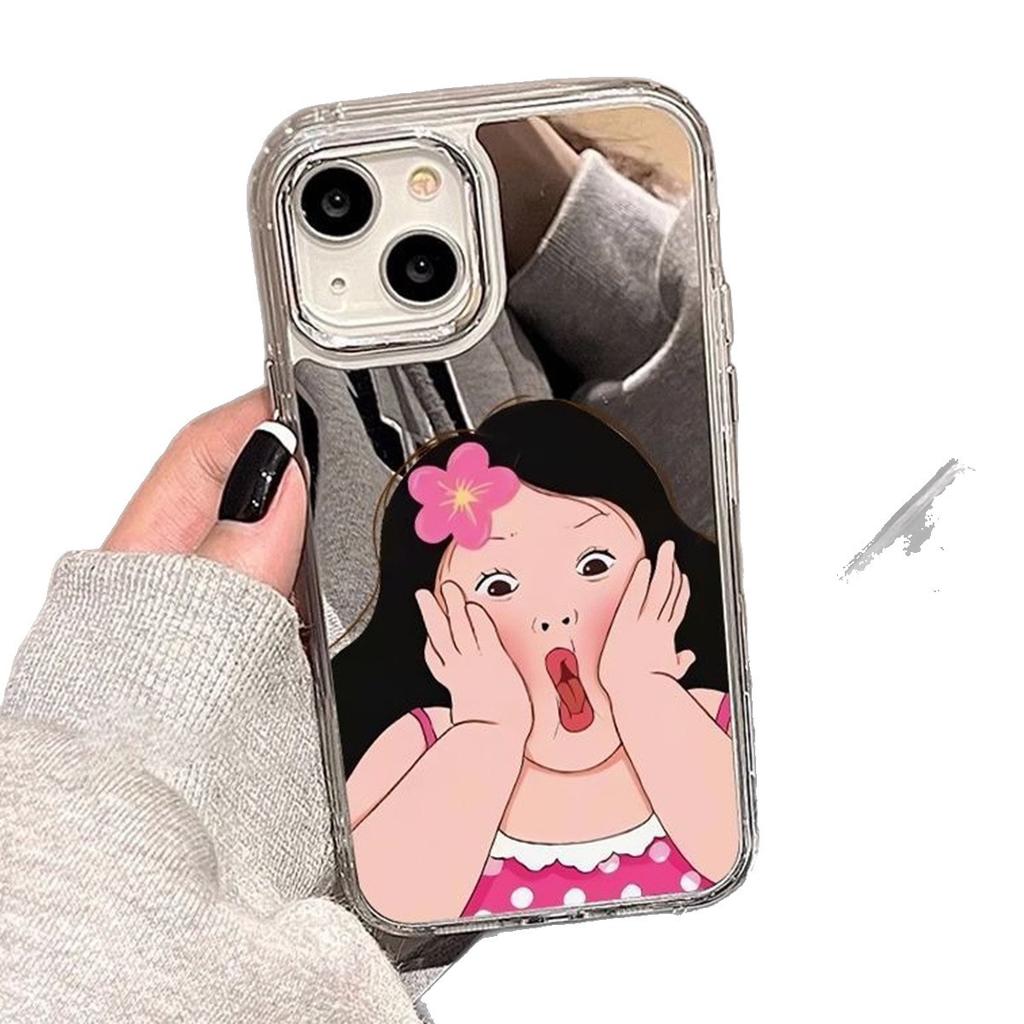Cosmetic Mirror Transparent Mobile Phone Case Mirror Transparent Mobile Phone Case Cartoon Personality Cute for Apple Mobile Phone Case