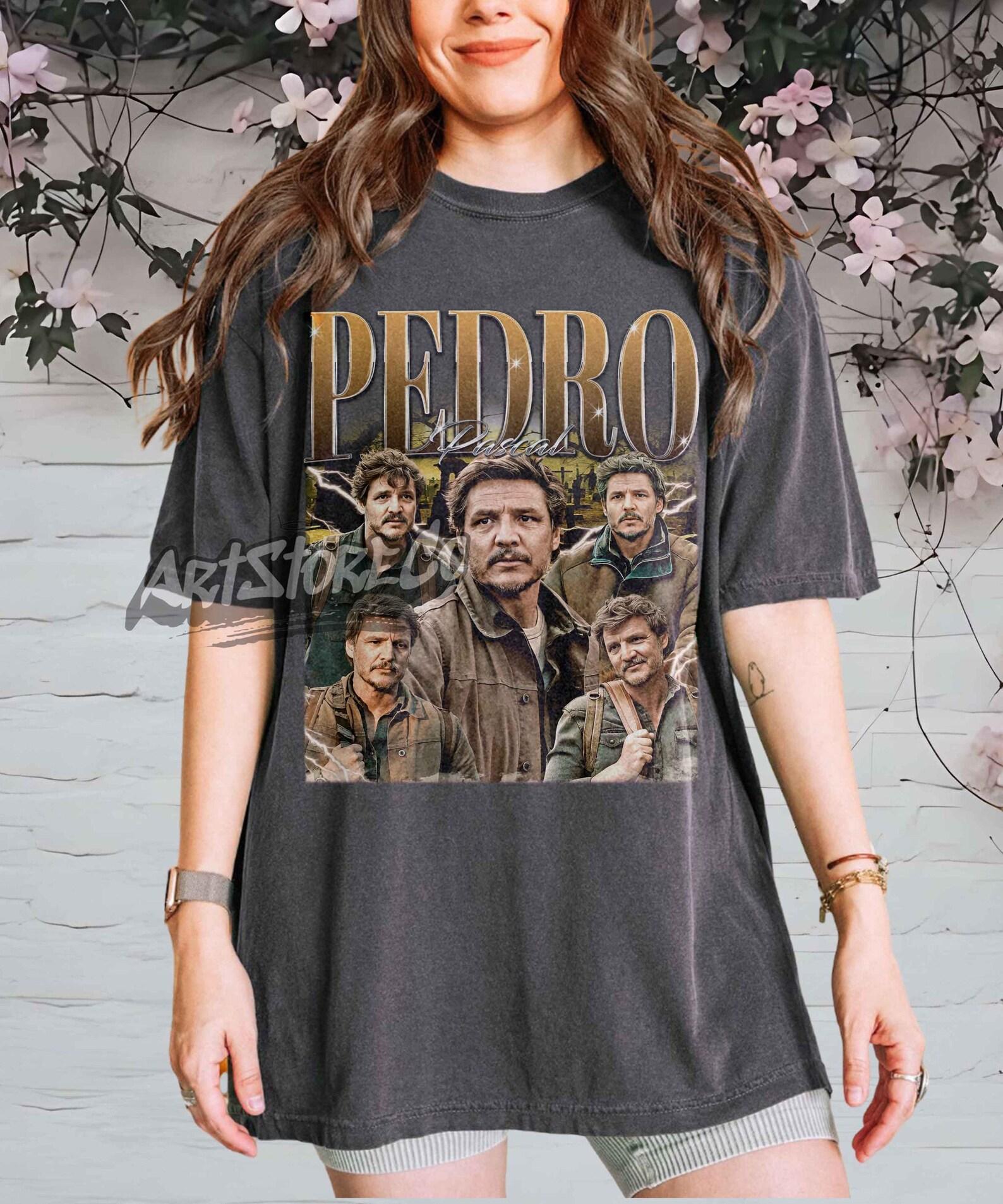 Pedro Pascal Collage Shirt, Retro Vintage Style Apparel S